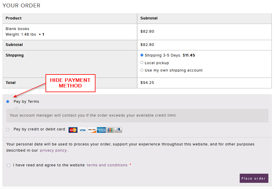 Hide Payment Methods in Woocommerce Checkout Page